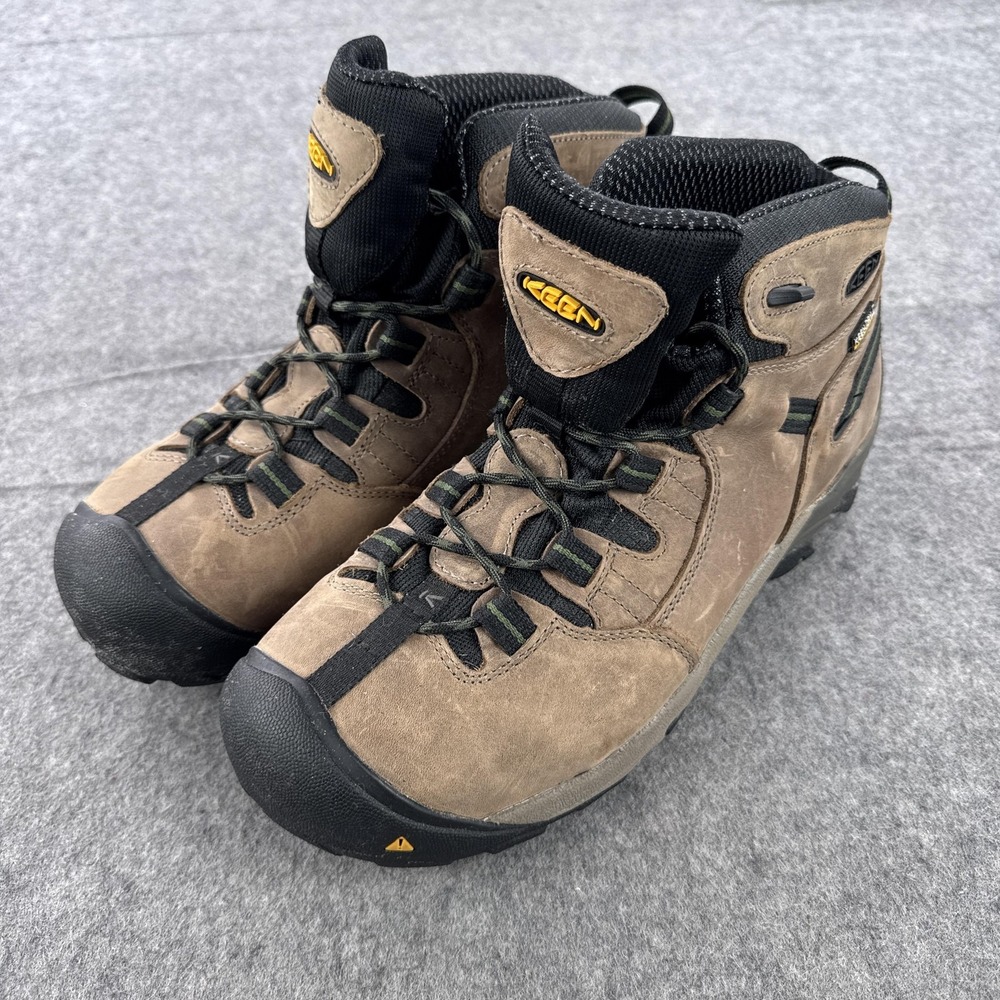 KEEN Boots Mens Size 10 Brown Waterproof Safety Toe Work Hiking 1007003EE